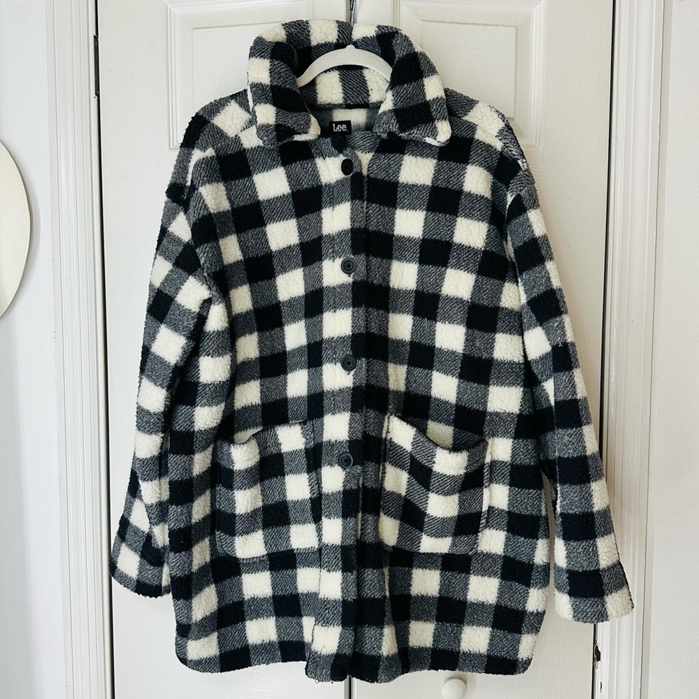 PREOWNED Lee Women's Fleece Button Down Long Sleeve Jacket Sz Large